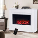 LED Electric Fireplace Log Burner Fire Suite Dimmer with Timer Remote 30 34"inch