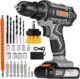 OUBEL Cordless Drill | 20V Power Drill 42 Nm | 2000mAh Battery | 1H Quick Charger | 3/8 inch Chuck | Brush Head
