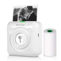 PeriPage A6 Mini Portable Thermal Printer Wireless - WHITE + 12 ROLLS OF PAPER
