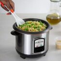 Rice Cooker Electric Non Stick Cooking Pot Steamer Stainless Steel Keep Warm .8L