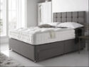 SUEDE MEMORY FOAM DIVAN BED SET WITH MATTRESS HEADBOARD 3FT 4FT6 Double 5FT King