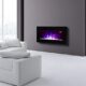 TruFlame LED Side Lit Wall Mounted Flat Glass Electric Fire with Log & Pebble Effect | Wall Electric Fire Flame