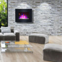 TRUFLAME 7 COLOUR LED BLACK GLASS ARCHED ELECTRIC WALL MOUNTED FIRE